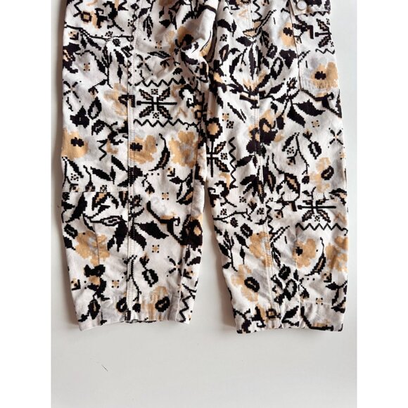 ANTHROPOLOGIE Floral Printed Cotton Corduroy Tapered Utility Pants, Size 2 - Picture 10 of 16